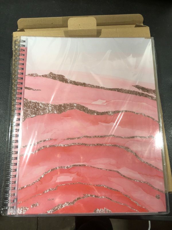 Photo 2 of Simple Planner 2023-2024 Academic Planner - ENSIGHT - 8.5 x 11" with Tabs, Weekly and Monthly Calendar, Business, Student or Personal Day Planner for Women with Storage Pockets, Notes Pages, Thick Paper Runs July 2023 - June 2024 (Marble) Pink Marble New 