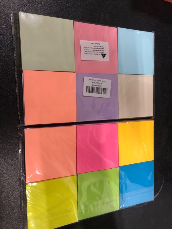 Photo 2 of 12 Pack Sticky Notes, 3x3 Inch Colorful Sticky Note, 50 Sheets/Book Bright Colors Self-Stick Notes Pads, Sticky Note Pads for Home, Office, School. Teacher Wish List(12 Color) (pack of 2)