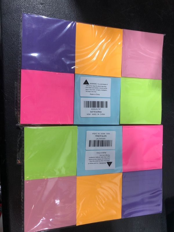 Photo 2 of 12 Pack Sticky Notes, 3x3 Inch Colorful Sticky Note, 50 Sheets/Book Bright Colors Self-Stick Notes Pads, Sticky Note Pads for Home, Office, School. Teacher Wish List(12 Color) (pack of 2)