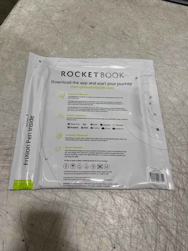 Photo 1 of Rocketbook Smart Reusable Notebook & Beacons - Digitize Your Whiteboard - Reusable Stickers To Upload Your Whiteboard Notes To The Cloud with Carrying Case (1 Pack), BEA-A4-K Midnight Blue Letter Notebook
