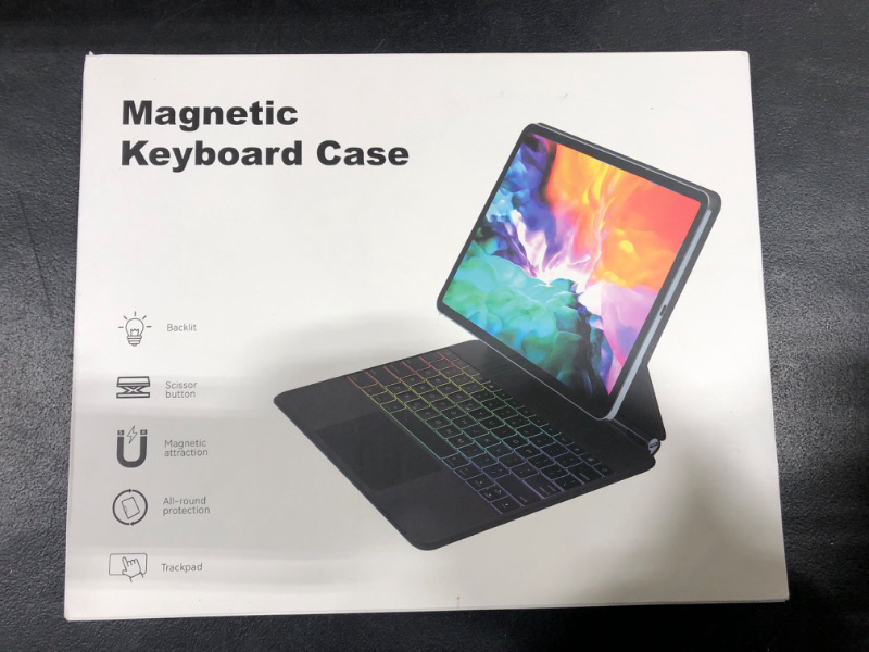 Photo 2 of edaiser P129 Magic Keyboard Case: New iPad Pro 12.9 inch 6th 5th 4th 3rd Generation Smart Touch Touchpad RGB Backlit Slim Magnetic Cover with Keyboard for Apple iPad Pro 12.9-inch 2022 2021 2020 2018 Black - Magic Keyboard