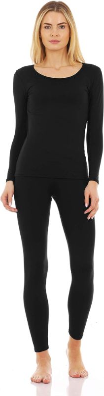 Photo 1 of [Size L]  Long Johns Thermal Underwear for Women Fleece Lined Base Layer Pajama Set Cold Weather