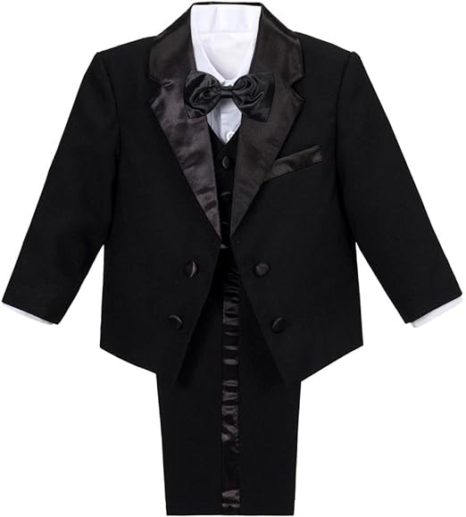 Photo 1 of [Size 5T] 5pc Toddler Boys Tuxedo Suit Formal Wear Outfit Set