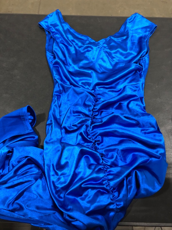 Photo 1 of [Size L] Effortless Love Satin Dress- Blue