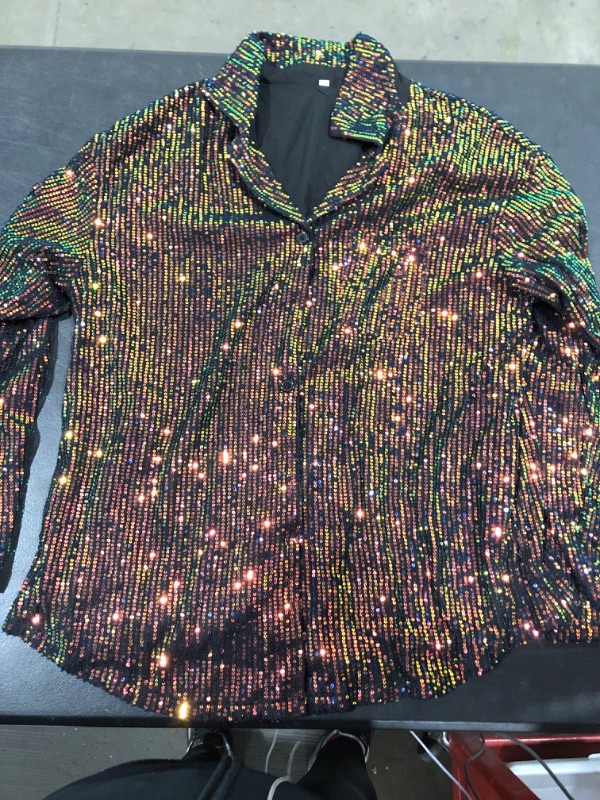 Photo 2 of [Size XL] SHIMMERING SPLENDOR SEQUIN SHIRT DRESS