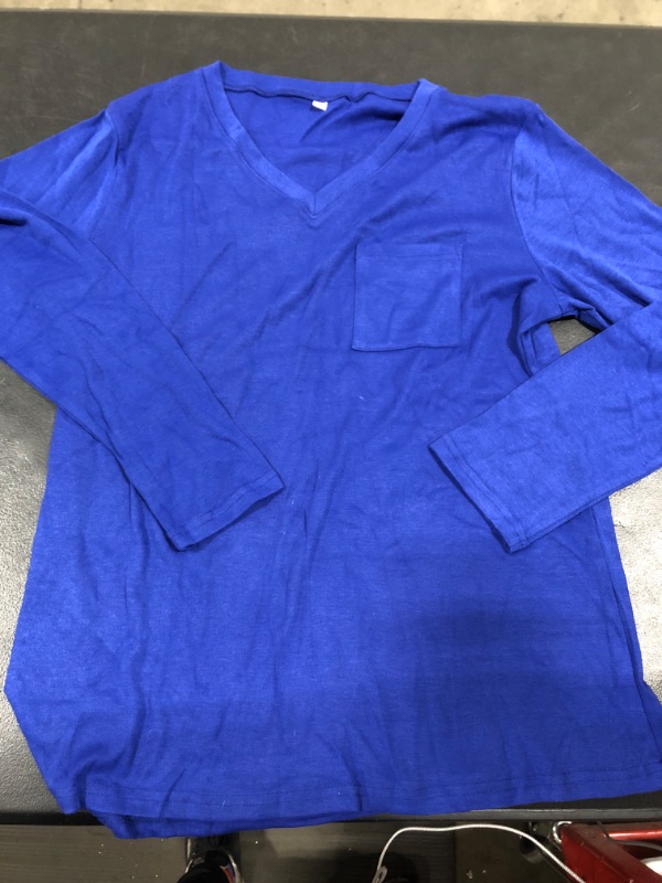 Photo 1 of [Size L] Ladies Longs Sleeve Shirt- Royal Blue