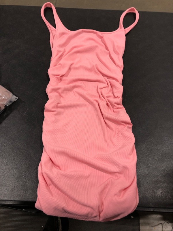 Photo 2 of [Size M] Ladies Spaghetti Strap BodyCon Dress- Pink