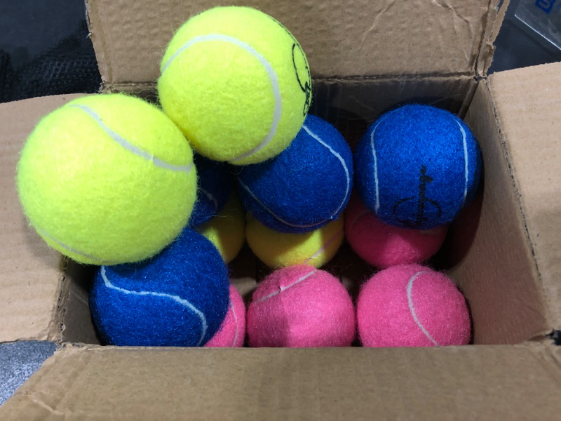 Photo 2 of Magicorange Tennis Balls, 12 Pack Training Tennis Practice Balls, Pet Dog Playing Balls, Come with Mesh Bag for Easy Transport, Good for Beginner Training Ball