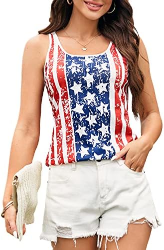 Photo 1 of [Size S/M] Tutorutor Womens American Flag Tank Tops Sleeveless USA Stars Patriotic T Shirt Summer Independence Day Tee Shirts