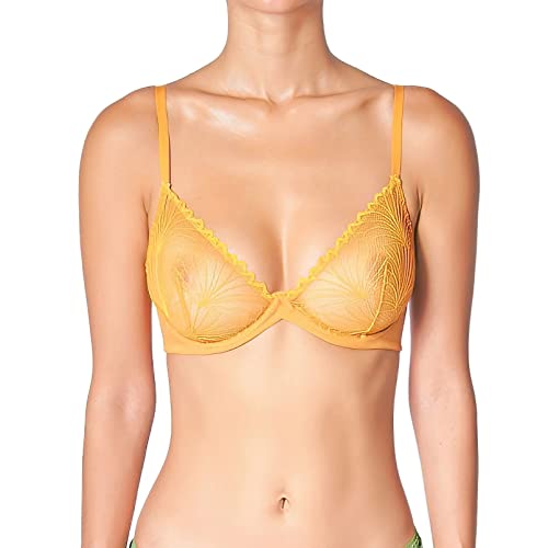 Photo 1 of [Size 34B] Huit Women's Underwire Bra, Mustard
