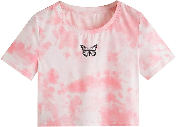 Photo 1 of [Size XL] SweatyRocks Women's Short Sleeve Print Crop Top T Shirt