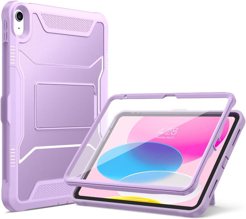 Photo 1 of Limited-time deal: Soke New Case for iPad 10th Generetion 2022 Release with Pencil Holder,Built-in Screen Protector Protective Case Support iPad Pencil Charging Lightweight Smart Cover for iPad 10.9 inch 2022-Violet 