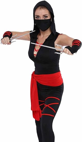 Photo 1 of [Size XL] Colorful House Adult Black Ninja Costume Women Ninja Assassin Costume Sexy Dragon Ninja Costume