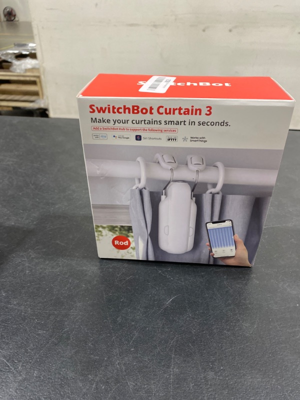 Photo 2 of SwitchBot Automatic Curtain Opener - Bluetooth Remote Control Smart Curtain with App/Timer, Upgraded High-Performance Motor, Add Hub to Work with Alexa, Google Home, HomeKit (Curtain 3, Rod)