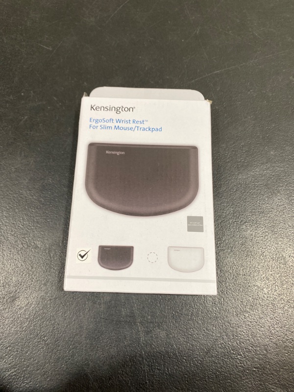 Photo 2 of Kensington ErgoSoft Wrist Rest for Slim Mouse/Trackpad, Black (K52803WW) Mouse Wrist Rest for Slim Mouse