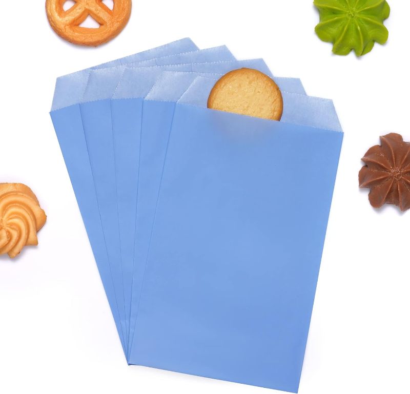 Photo 1 of 100 Glassine Paper Bags Envelopes by Quotidian (4''x6'')(Sky blue)
