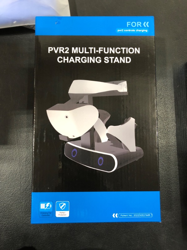 Photo 2 of Charging Dock Stand for PSVR2 Touch Controller with Sony Playstation VR2 Headset Display Stand, Charging Station with Type-C Cable for 2 Controllers, Quick Charging Stand with LED Indicator Light