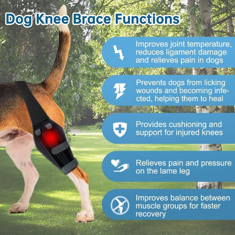 Photo 1 of [Left Side] Foclassic Dog Knee Support - Dog Rear Leg Support with Cruciate Ligament Injury, Adjustable Knee Brace with Spring, Dog Rear Leg Bracer for Knee Cap Dislocation, Leg Recovery, Joint Pain
