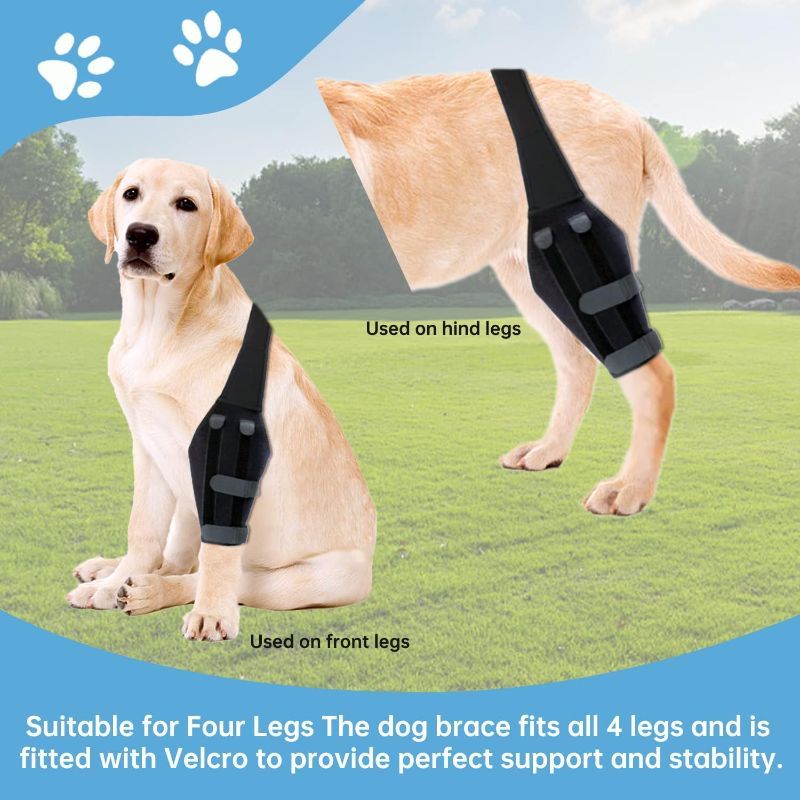 Photo 1 of [Left Side] Foclassic Dog Knee Support - Dog Rear Leg Support with Cruciate Ligament Injury, Adjustable Knee Brace with Spring, Dog Rear Leg Bracer for Knee Cap Dislocation, Leg Recovery, Joint Pain