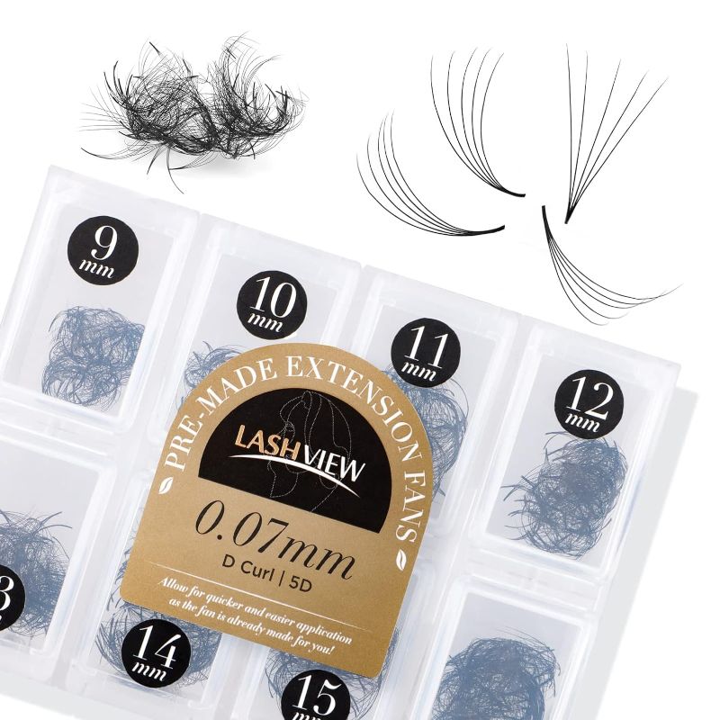 Photo 1 of LASHVIEW 1000 Premade volume fans Mixed lengths 9-16mm loose Fans C Curl. Handmade eyelash extensions supplies Russian volume lash promade fan 14D(0.07 14D C 9-16mm?