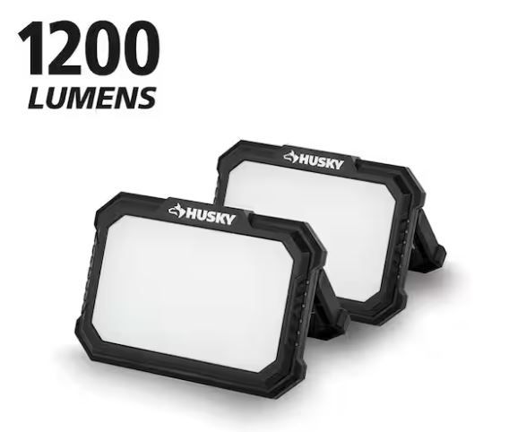 Photo 1 of 2-Pack Husky 1200-Lumen Rechargeable Magnetic Utility Light
