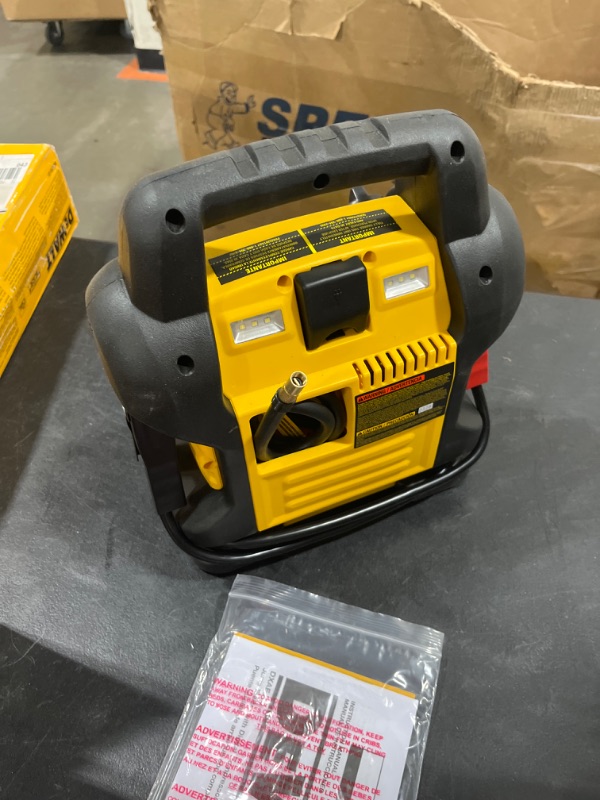 Photo 4 of DEWALT DXAEJ14-Type2 Digital Portable Power Station Jump Starter - 1600 Peak Amps with 120 PSI Compressor, AC Charging Cube, 15W USB-A and 25W USB-C Power for Electronic Devices 1600 Amps