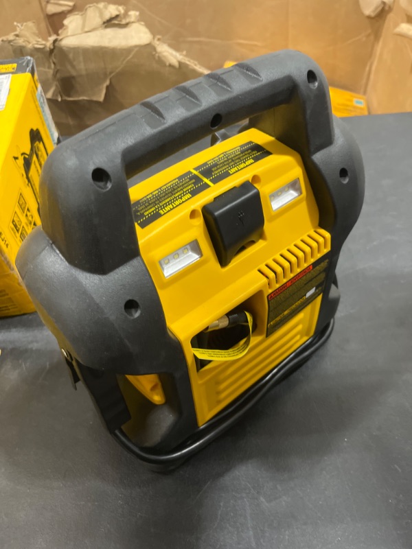 Photo 4 of DEWALT DXAEJ14-Type2 Digital Portable Power Station Jump Starter - 1600 Peak Amps with 120 PSI Compressor, AC Charging Cube, 15W USB-A and 25W USB-C Power for Electronic Devices 1600 Amps