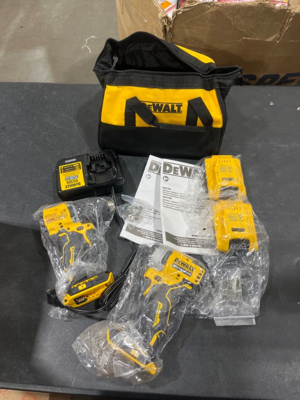 Photo 2 of Dewalt DCK225D2 20V MAX ATOMIC Brushless Compact Lithium-Ion 1/2 in. Cordless Drill Driver and 1/4 in. Impact Driver Combo Kit with 2 Batteries (2 Ah)