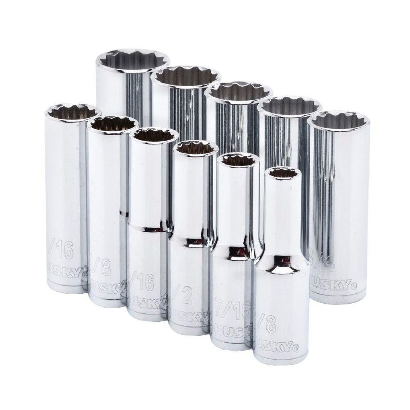 Photo 1 of 1/2 in. Drive SAE Deep Socket Set (11-Piece)