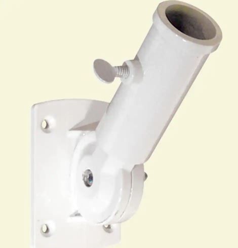 Photo 1 of 1 in. Diecast, White, Adjustable Flag Pole Holder
