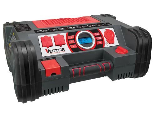 Photo 1 of 1200 Peak Amp Automotive Jump Starter, Portable Power – 10W USB Port, 500W Inverter, 120 PSI Air Compressor
