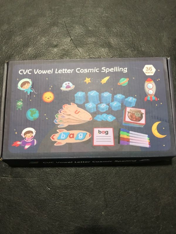 Photo 2 of FICUS CVC Word Spelling Games,Wooden Short Vowel Reading Letters,Sorting Spelling Games, CVC Sight Word Games With 60PCS Flash Cards,Kindergarten Preschool Learning For Toddlers 3 4 5 6 Years Old Gift
