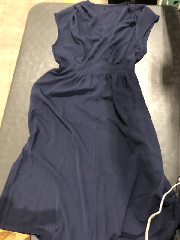 Photo 2 of [Size L] Ladies Long Navy Short Sleeve Dress