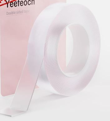 Photo 1 of Yeefeoch Double Sided Tape Heavy Duty, M, 0.07 in*1.18 in*10 Feet, Clear
