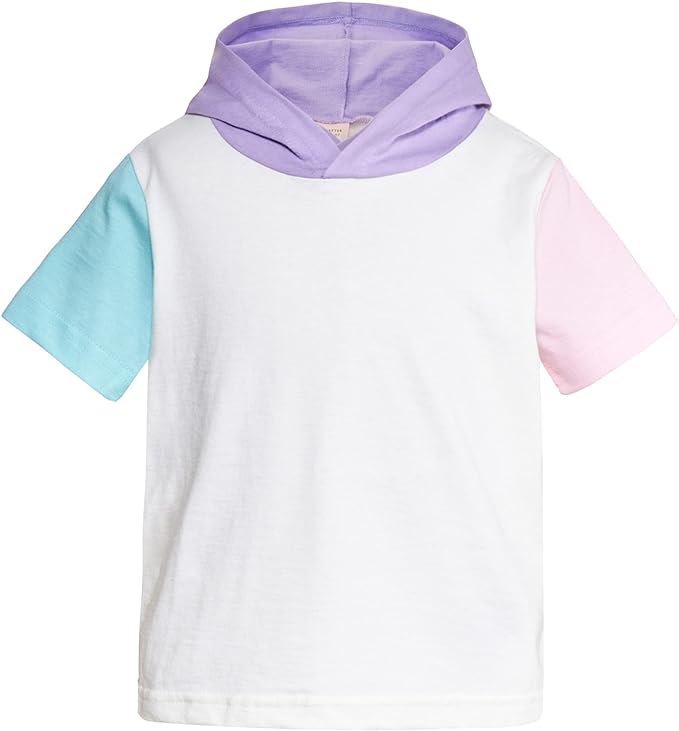 Photo 1 of CHATTER CARROT Little Girls Cold Shoulder Short Sleeve with Ruffle Casual Cotton Tops Graphic T-Shirts and Hoodie 5T