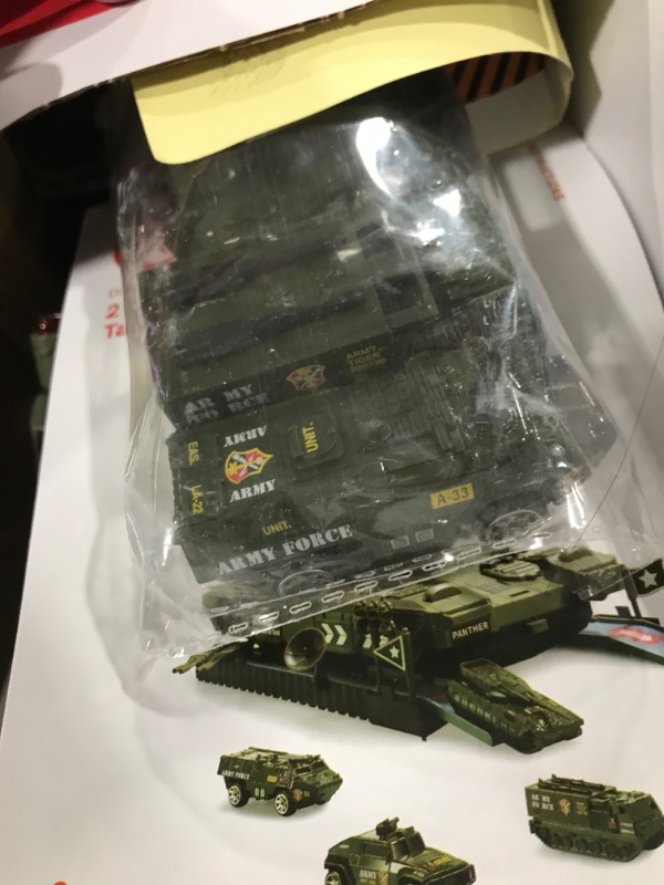 Photo 1 of CUTE STONE Military Vehicles Sets, Tank Toy Set with Realistic Light and Sound, Rotating Turret and Missile, 4 Pack Assorted Alloy Army Vehicles, Great Military Toy Tank Vehicle for Kids Boys