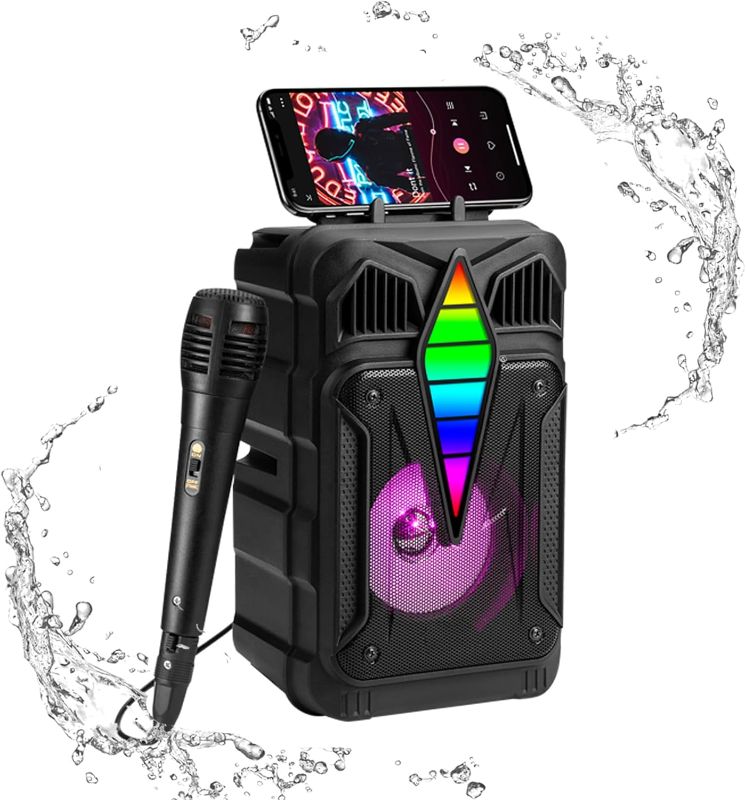 Photo 1 of CZRXLLGD Bluetooth Speaker, IPX5 Waterproof Speaker with HD Sound, RGB Multi-Colors Rhythm Lights, Up to 8H Playtime, TWS Pairing, Portable Wireless Speakers for Home, Party, Outdoor, Beach
