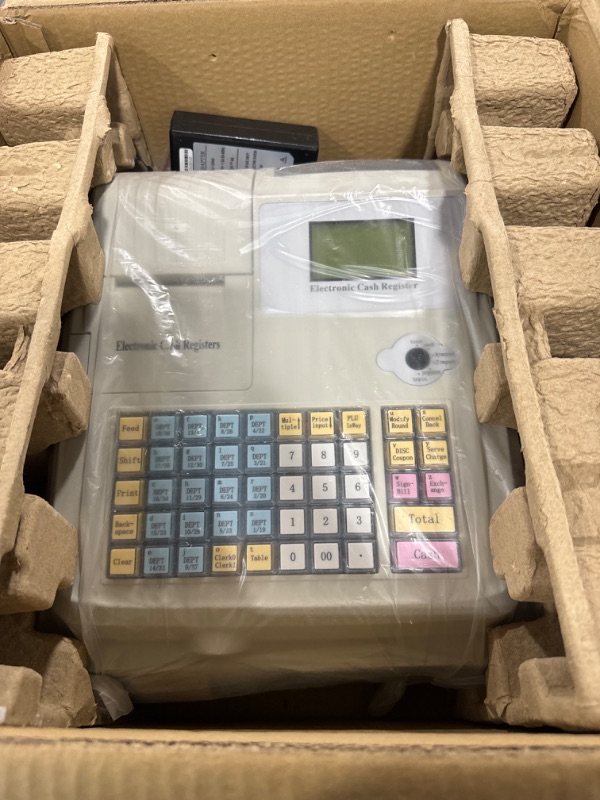 Photo 1 of SNKOURIN POS System Cash Register,Electronic Cash Register with Removable Cash Tray and Thermal Printer,Small Square Money Drawer Multifunction Cash Register for Small Business/Retail/Restaurant