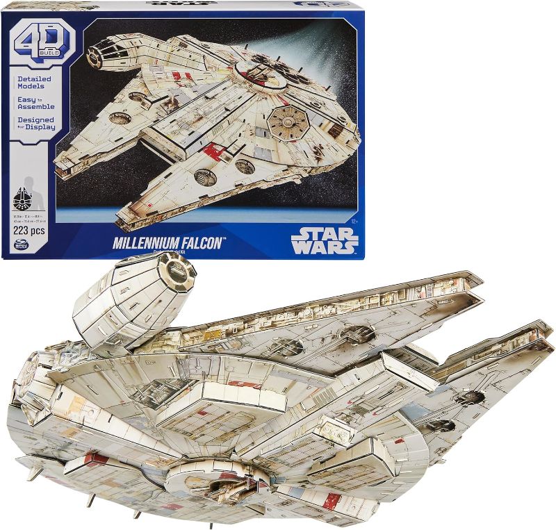 Photo 1 of 4D Build Millennium Falcon 3D Model Kit - 223 Piece Star Wars Desk Decor and Building Toy for Adults & Teens 12+

