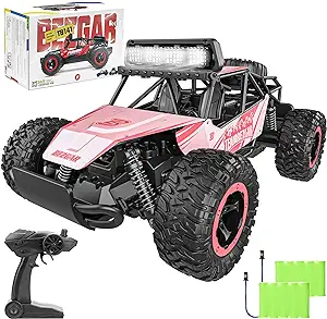 Photo 1 of BEZGAR TB141 RC Cars-1:14 Scale Pink Remote Control Car-High Speed Toy Off Road RC Car Vehicle Truck-Girls Remote Control Cars with LED Headlights and Two Rechargeable Batteries for Boys & Girls