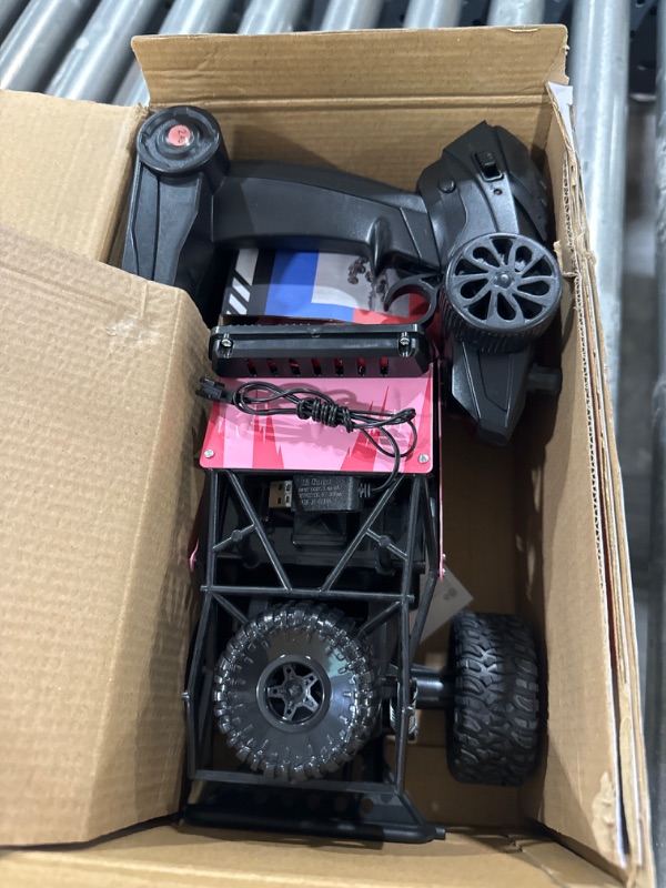 Photo 2 of BEZGAR TB141 RC Cars-1:14 Scale Pink Remote Control Car-High Speed Toy Off Road RC Car Vehicle Truck-Girls Remote Control Cars with LED Headlights and Two Rechargeable Batteries for Boys & Girls