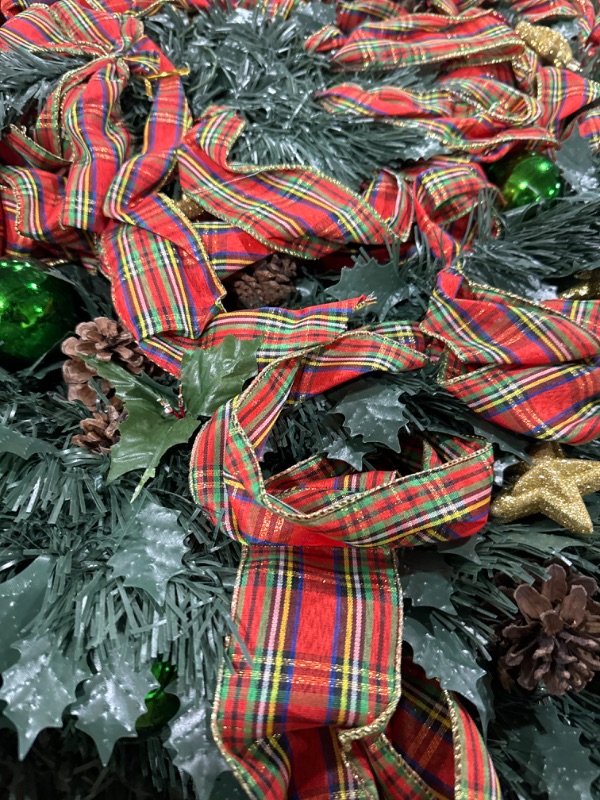 Photo 1 of Holiday Peak Pull-Up Christmas Tree, Pre-Lit and Fully Decorated, 7’ 7 Foot