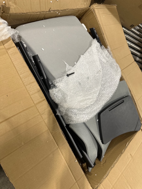 Photo 1 of Sintuff Tablet Arm Folding Chair with Caster Wheels Chair with Desk Attached Collapsible Conference Room Chair Mesh Back Foldable for Guest Office School Classroom Training Waiting Room (Gray, 2 Pcs)