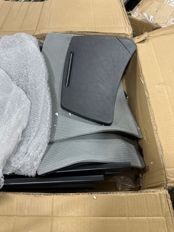 Photo 1 of Sintuff Tablet Arm Folding Chair with Caster Wheels Chair with Desk Attached Collapsible Conference Room Chair Mesh Back Foldable for Guest Office School Classroom Training Waiting Room (Gray, 2 Pcs)