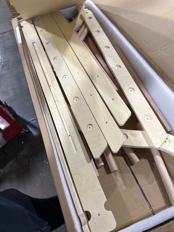 Photo 1 of Giant bean Large Foldable Pikler Triangle Set with Sliding Ramp & Climbing Arch Ramp, 5-in-1 Wooden Toddler Climbing Toys Indoor,Playground Jungle Gym for Kids Age 3-6, Montessori Climbing Set