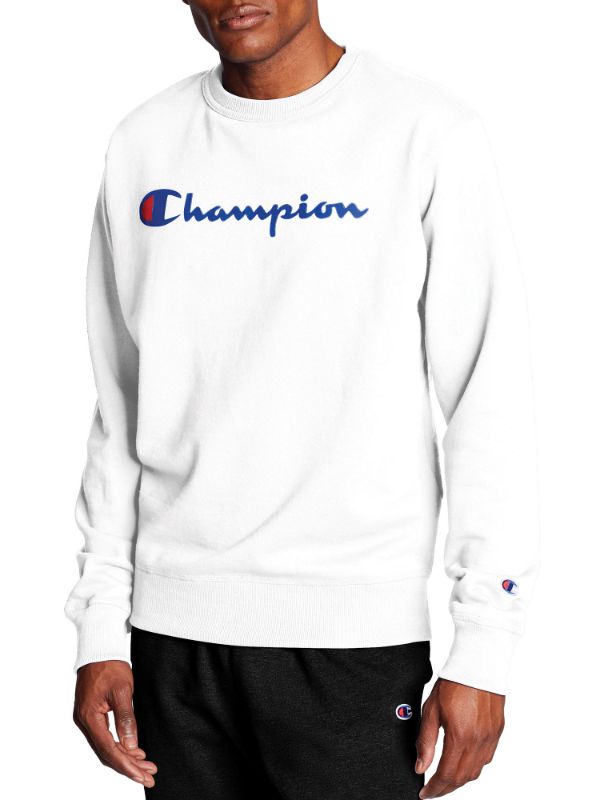 Photo 1 of Champion Men's and Big Men's Powerblend Logo Crewneck Sweatshirt Size Small