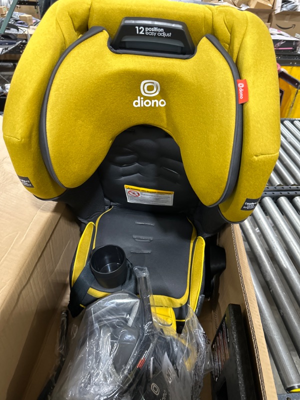 Photo 2 of Diono Radian 3QX 4-in-1 Rear & Forward Facing Convertible Car Seat, Safe+ Engineering 3 Stage Infant Protection, 10 Years 1 Car Seat, Ultimate Protection, Slim Fit 3 Across, Yellow Mineral