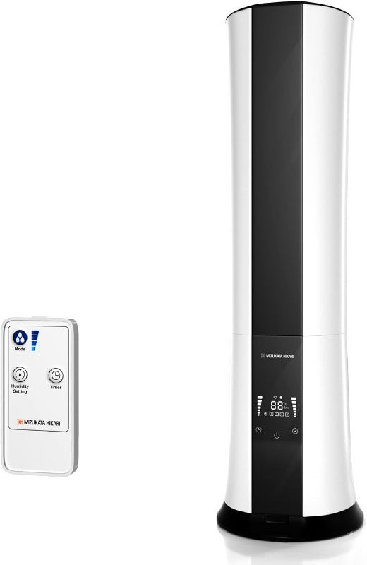 Photo 1 of 2023 Ultrasonic Humidifiers 6.5L/1.72Gal, MIZUKATA HIKARI Cool Mist Tower Humidifier for Bedroom Large Room Whole House/Room Greenhouse with Remote Control and Essential Oil Tray, Top Fill, Easy Clean and Quiet Operation, Auto Shut Off
