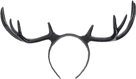 Photo 1 of Beaupretty Large Antler Ears Hairband,Girls Black Deer Horn Elk Headband Headpiece for Christmas Party Holloween Cosplay
