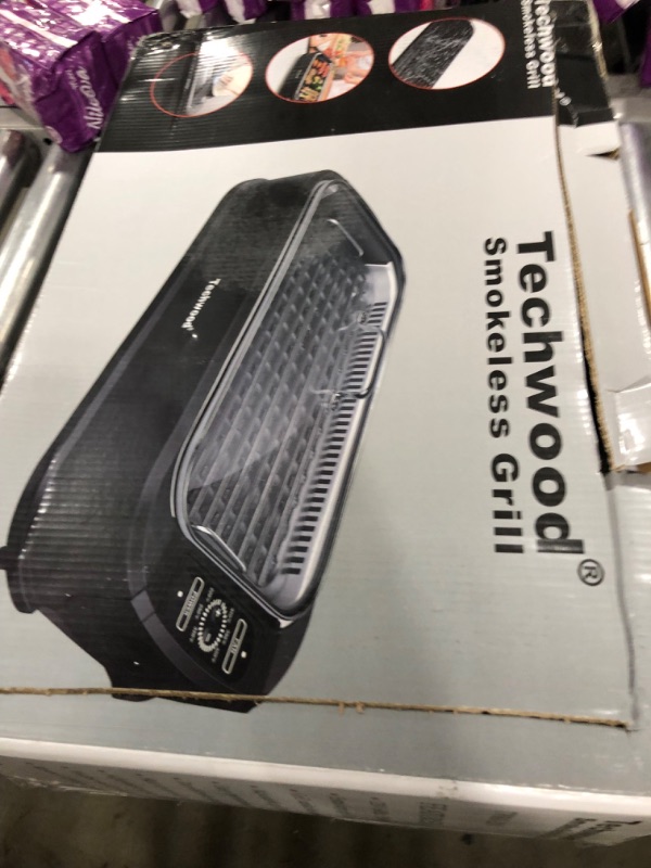 Photo 1 of Indoor Grill, Techwood 1500W Smokeless Electric Grill with Non-Stick Grill Plates, Korean Grill with Temperature Control, Tempered Glass Lid
